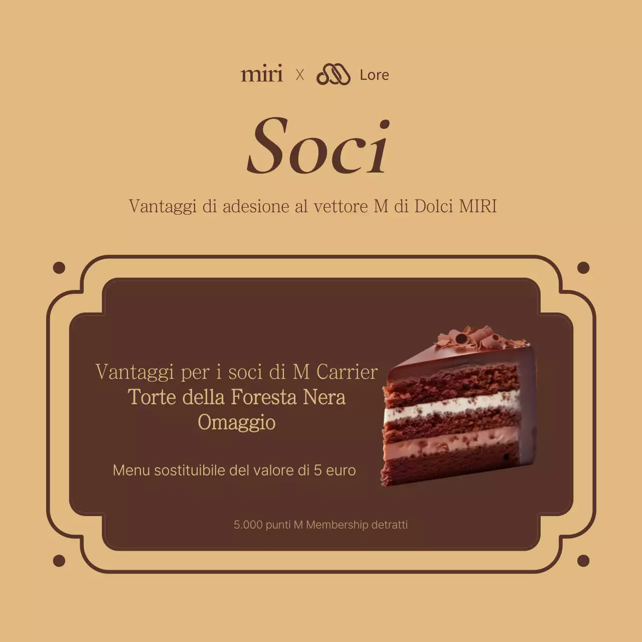 Classica caffetteria da dessert in marrone e oro per promuovere il vostro annuncio