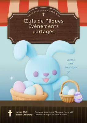 Faites la promotion de votre événement de Pâques en marron et bleu clair