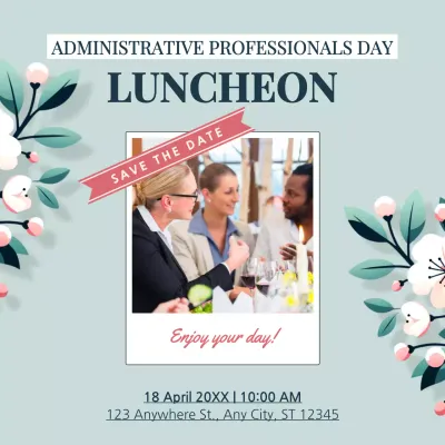 Mint Elegant Luncheon Invitation Social Media Post