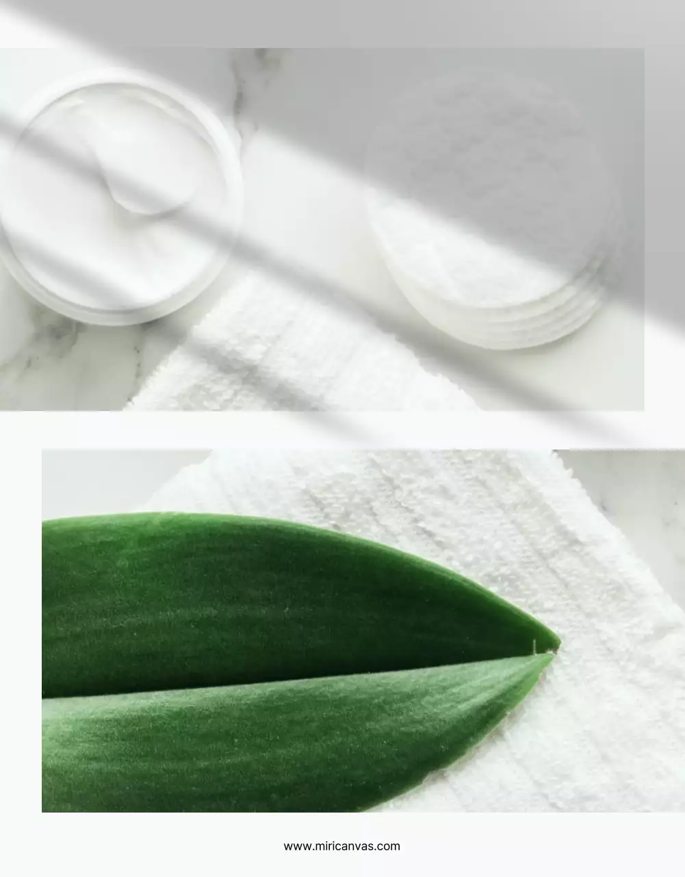 Promover la cosmética sencilla y natural en verde y blanco