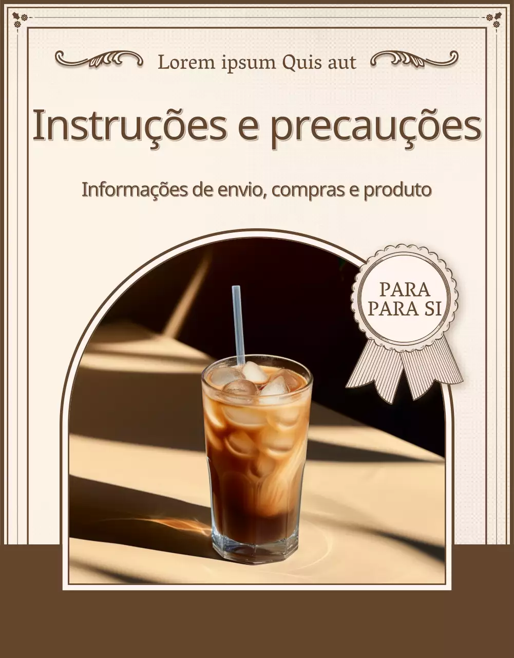 Instruções e advertências ou anúncios para páginas de pormenor vintage em marfim e bege