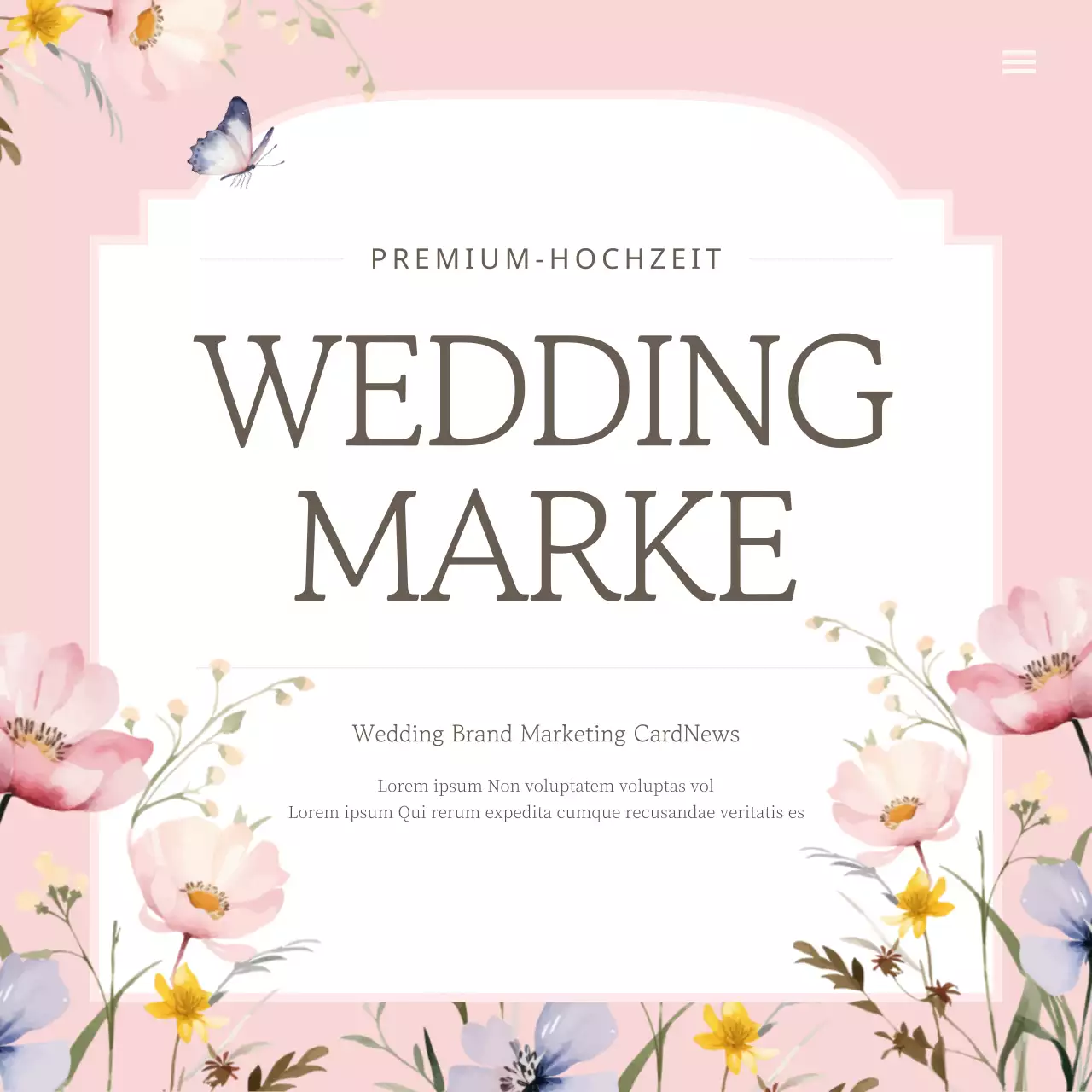 Werbung für eine luxuriöse Hochzeitsmarke in Rosa