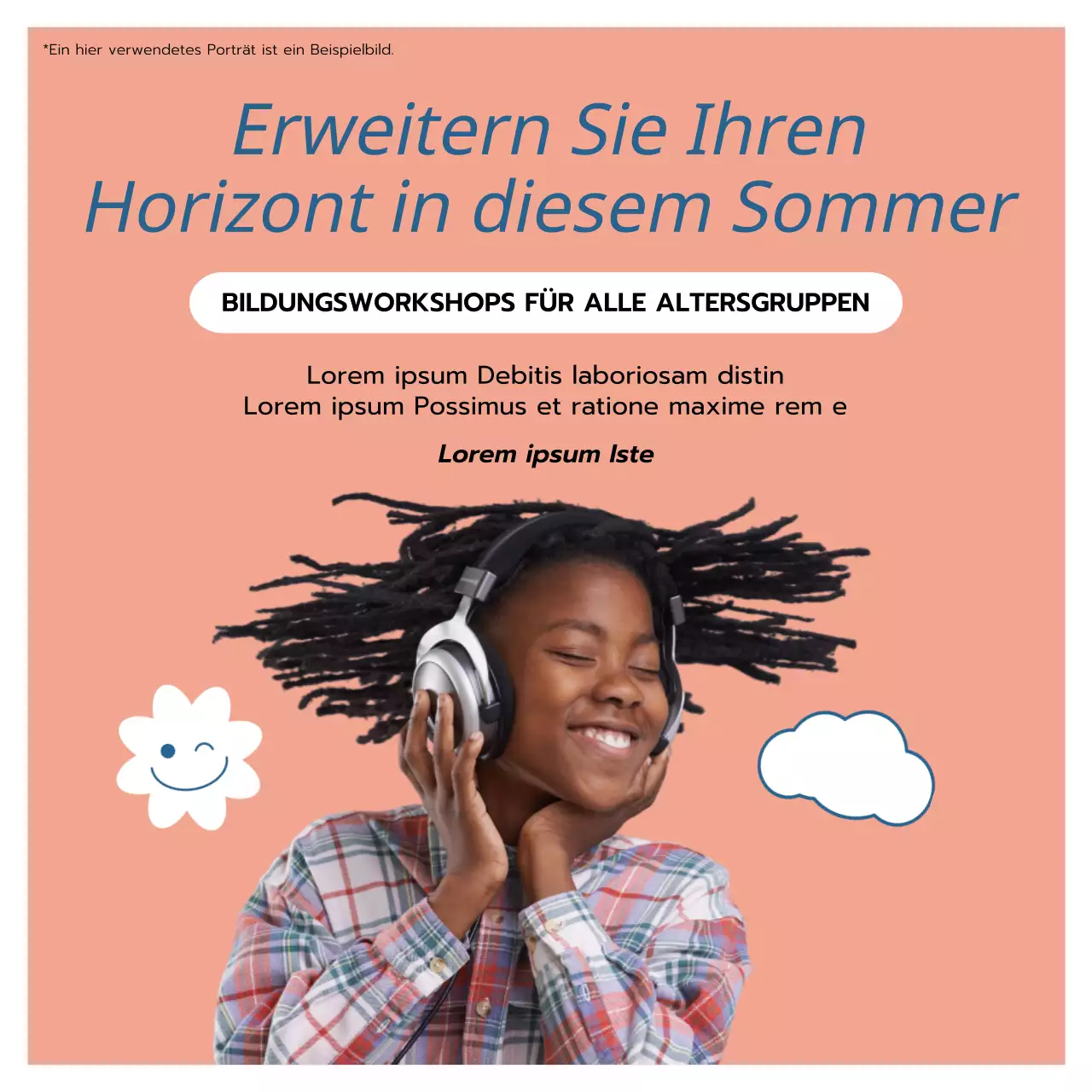 Beige-weiße Pop-Bildungsworkshop-Anzeige