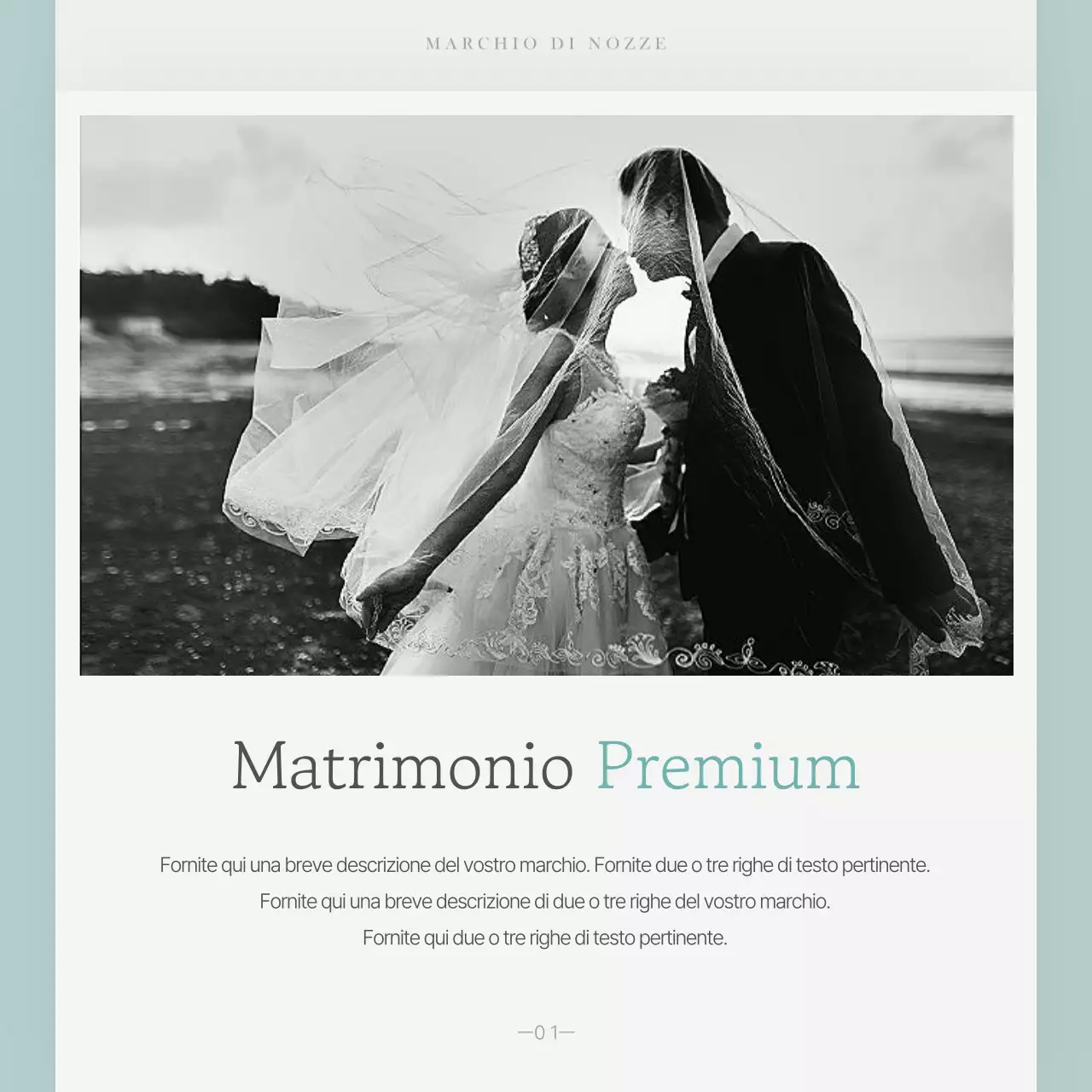 Promuovere un marchio di nozze semplice in azzurro