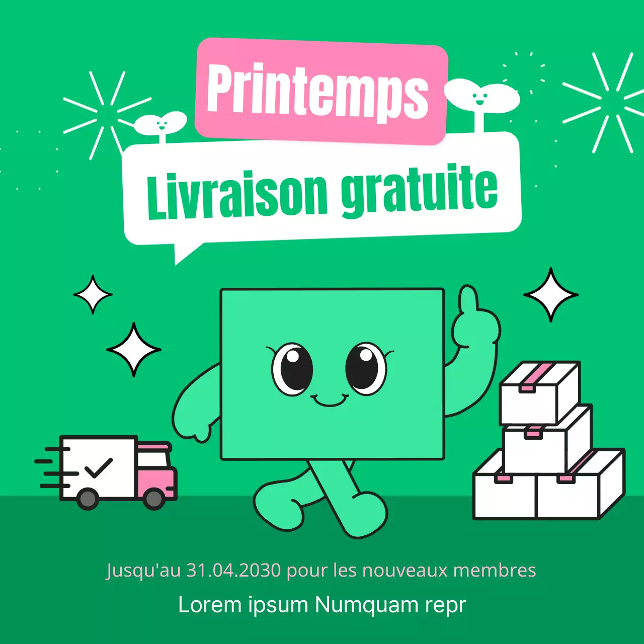 Promouvoir une jolie vente de printemps en chartreuse et en rose