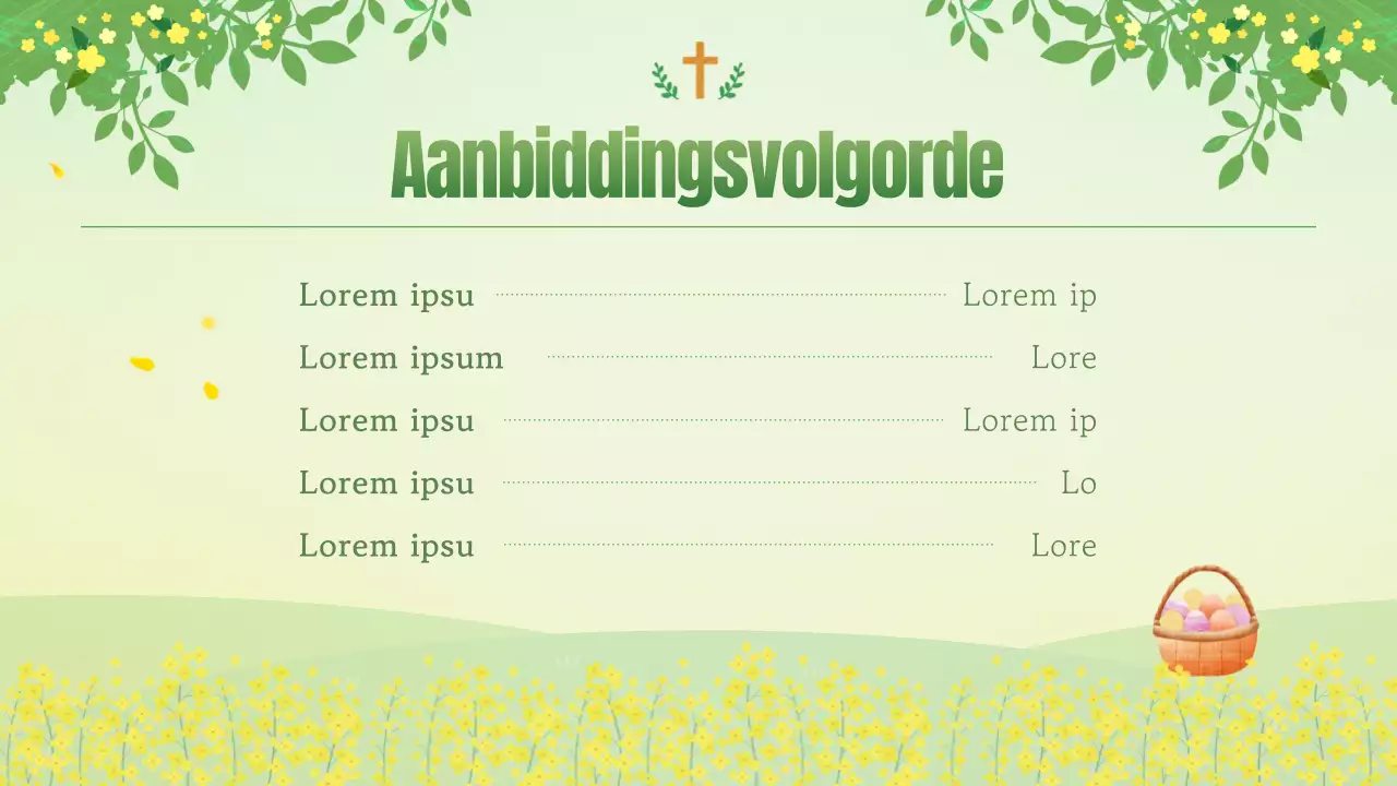 Een gids voor natuurlijke kerkelijke paasdiensten in chartreuse en geel