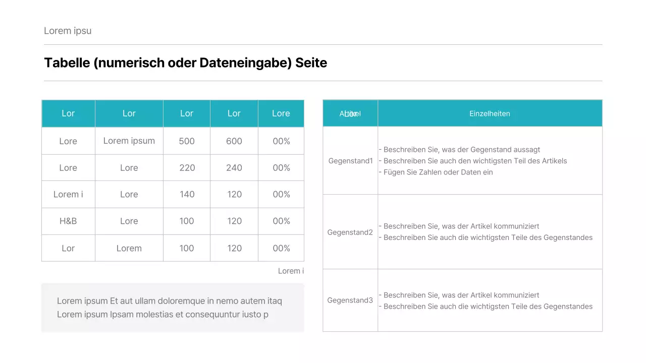 Ein einfacher Unternehmensbericht in Mint und Weiß