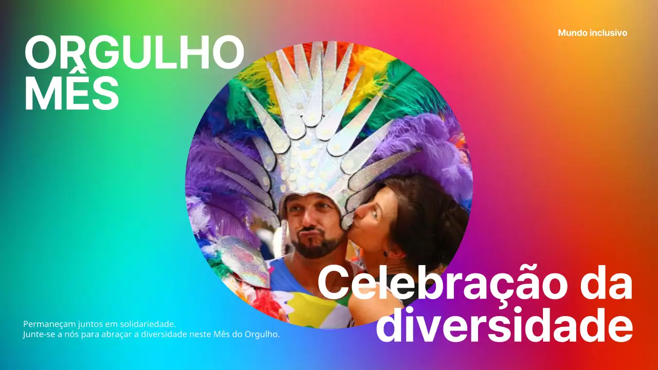Título principal do Dia do Orgulho na moda num arco-íris de cores