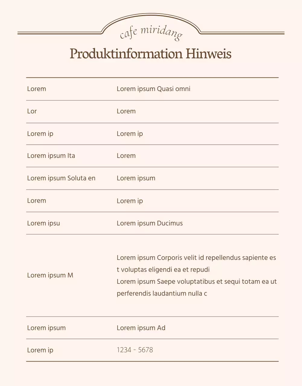 Werbung für eine Café-Bäckerei mit Vintage-Konzept in Elfenbein und Beige