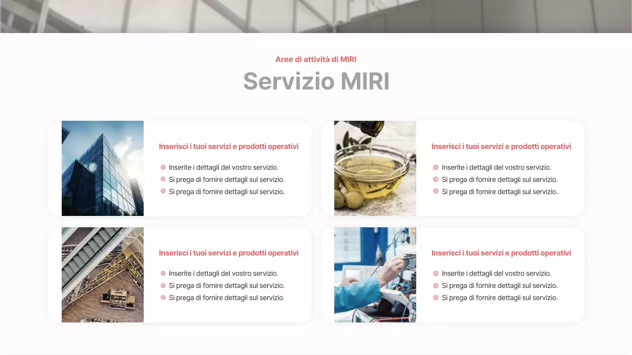 Un semplice prospetto aziendale in rosso