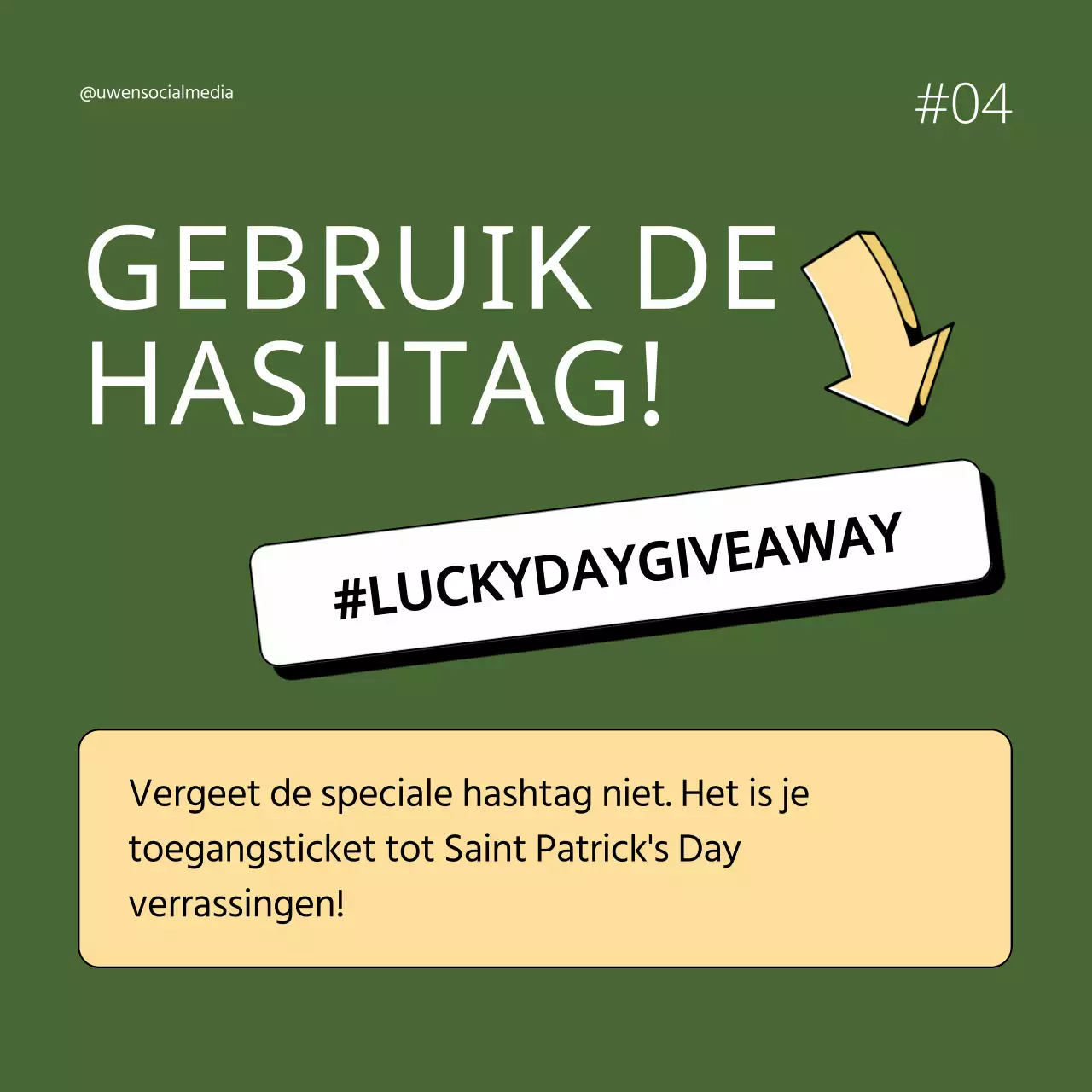 Groen en geel Retro St. Patrick's Day Giveaway Advertentie