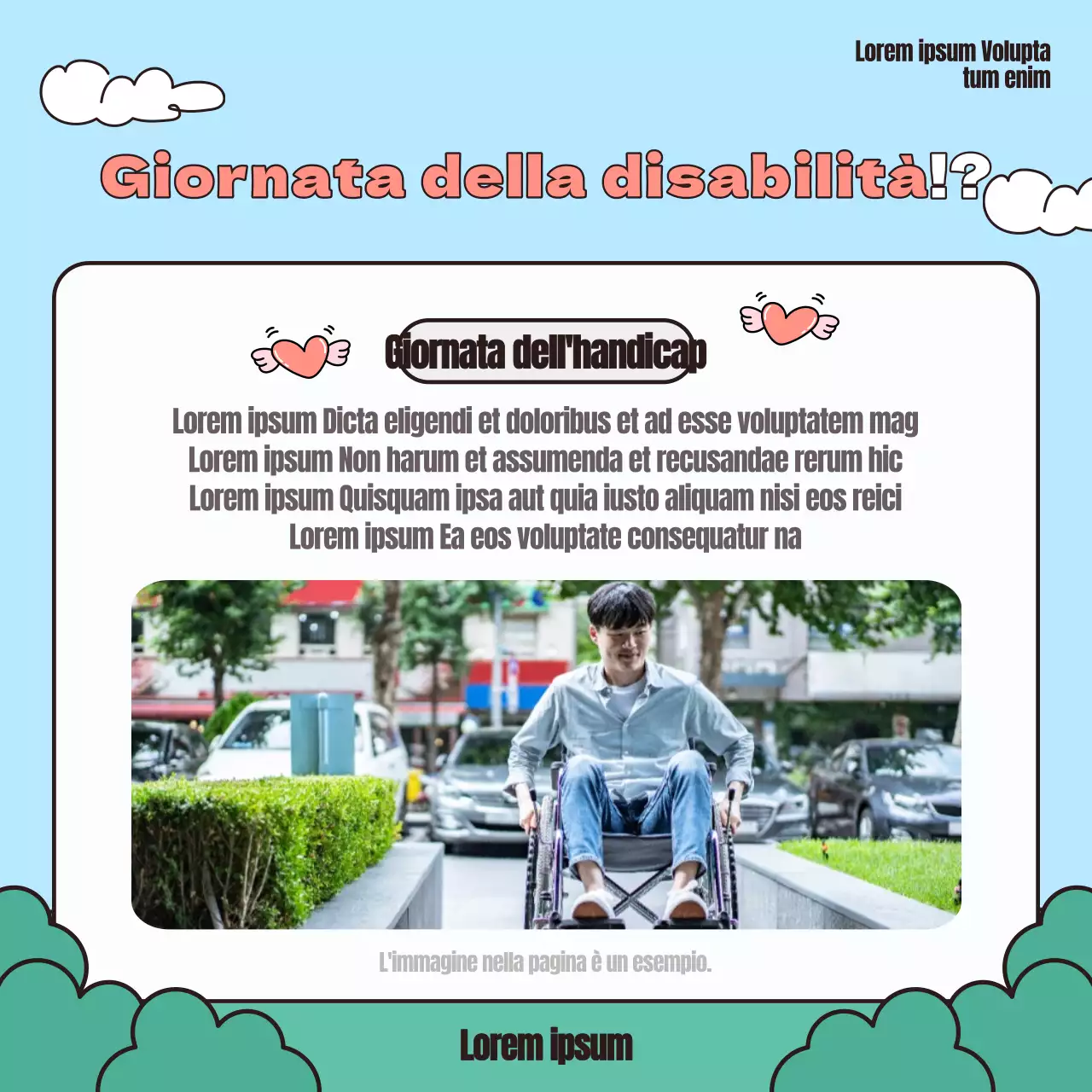 Promuovere gli eventi della Giornata della consapevolezza della disabilità in azzurro e rosso.