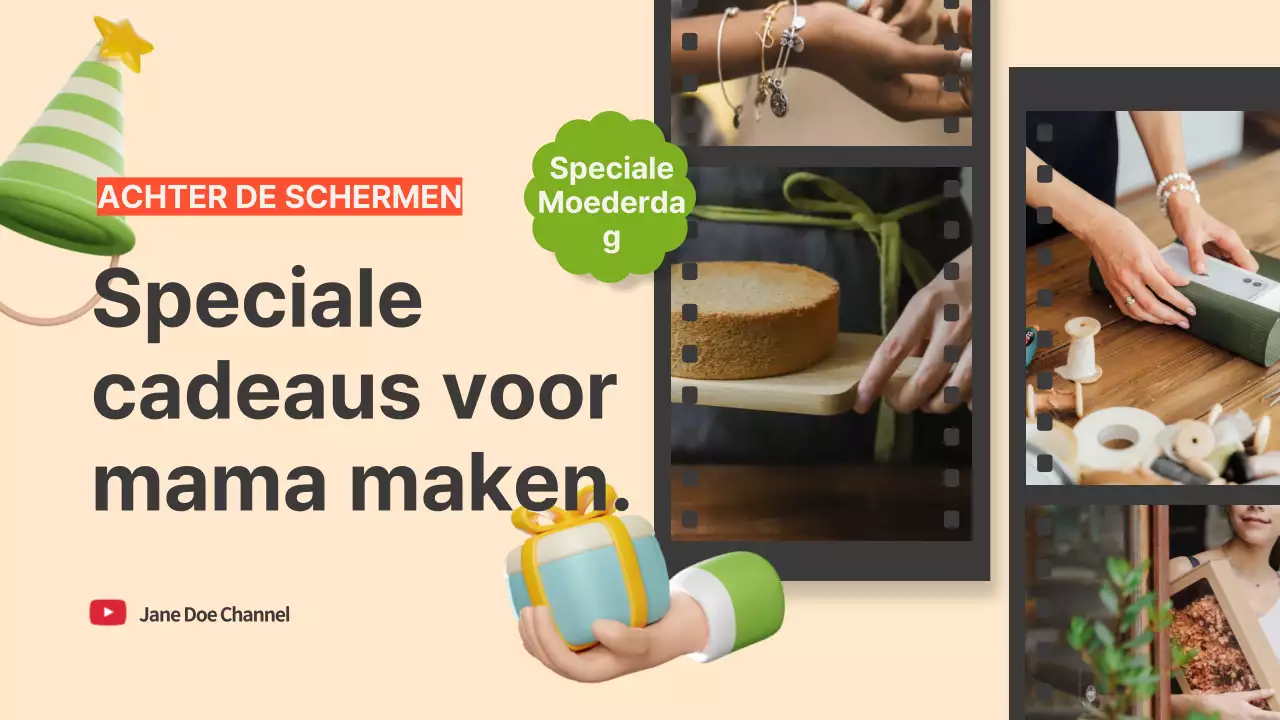 Achter de schermen van een eenvoudige Moederdagviering in beige en groen
