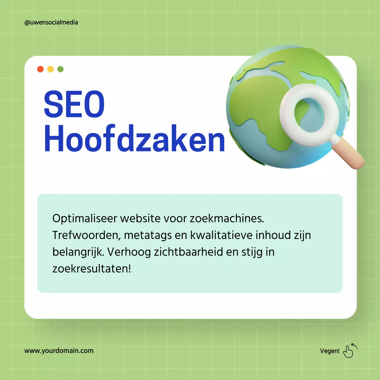 Groen en Blauw Eenvoudige Digitale Marketing Tips Gids Strategie