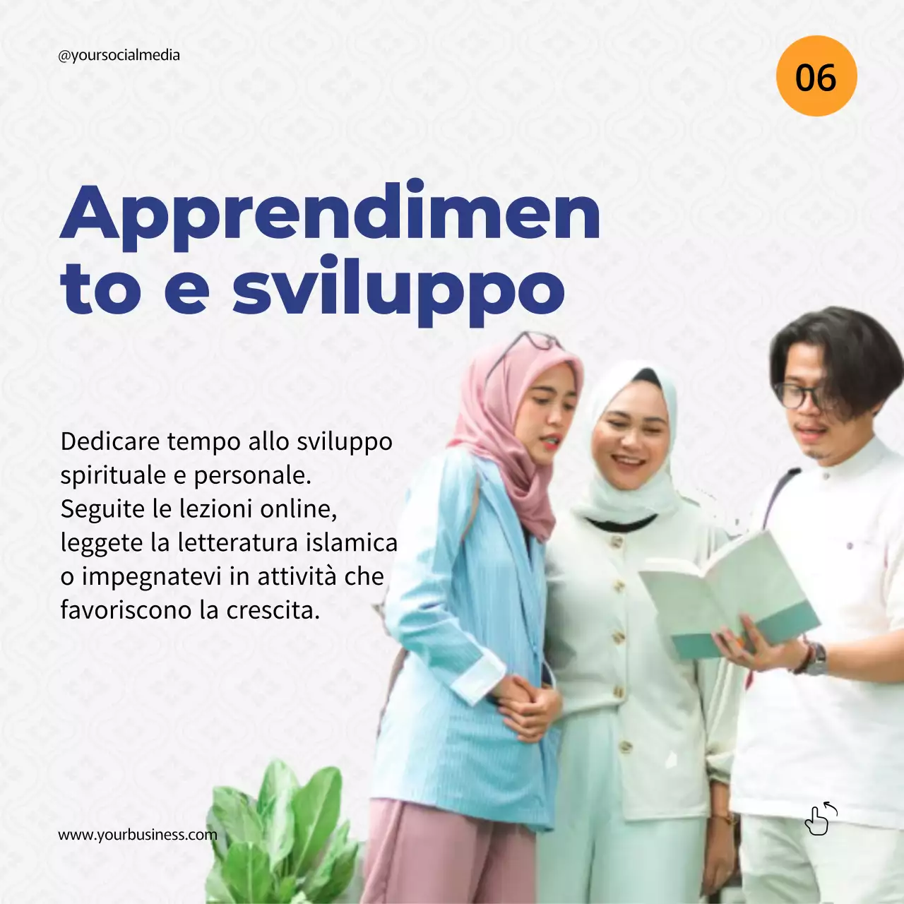 Guida al Ramadan semplice e arancione blu