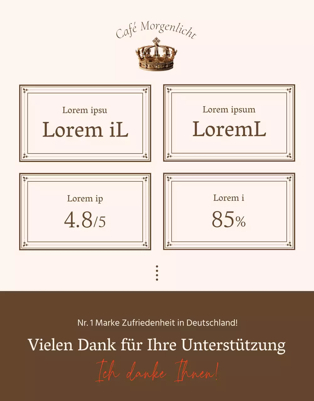 Introseite oder Anzeige für Vintage-Detailseiten in Elfenbein und Beige