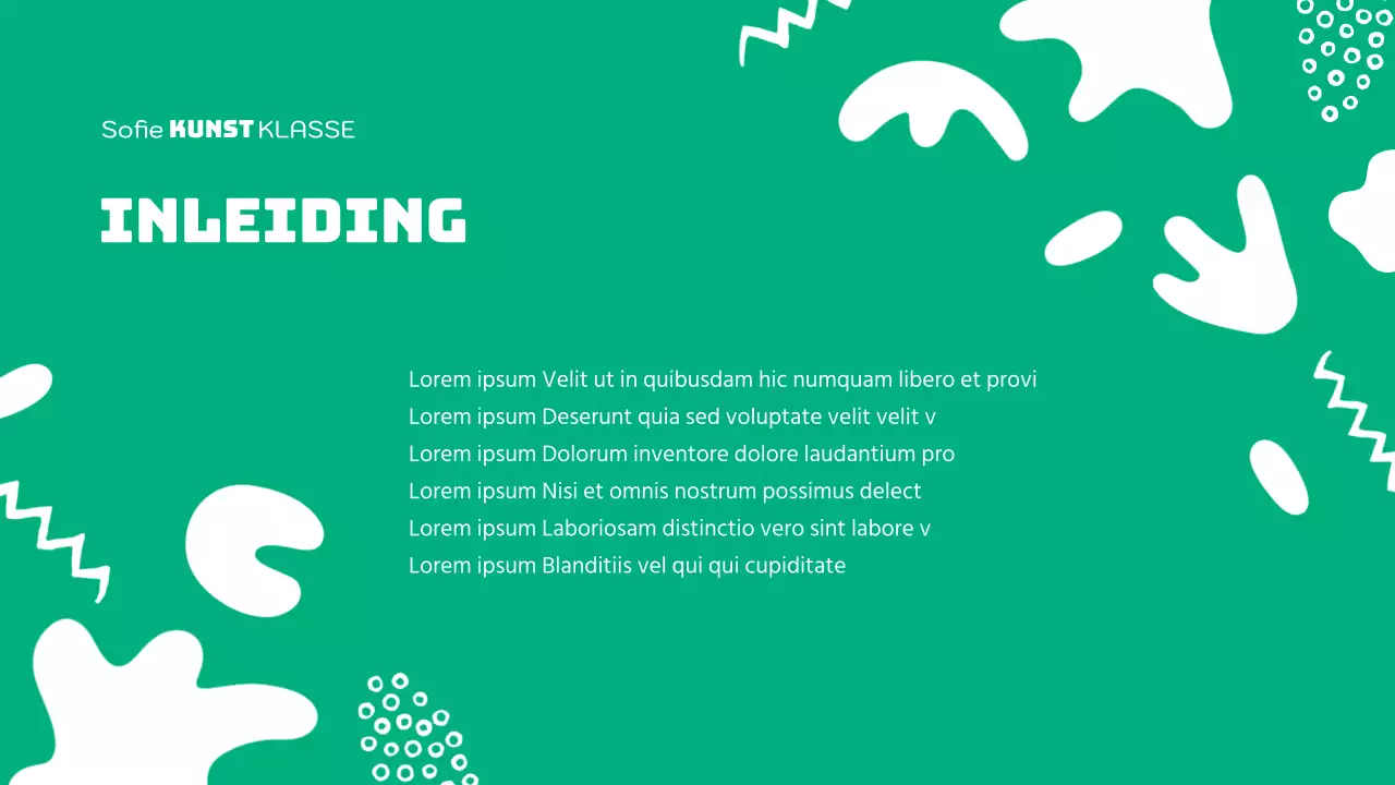 Een leuke groen met oranje prospectus voor de kunstacademie