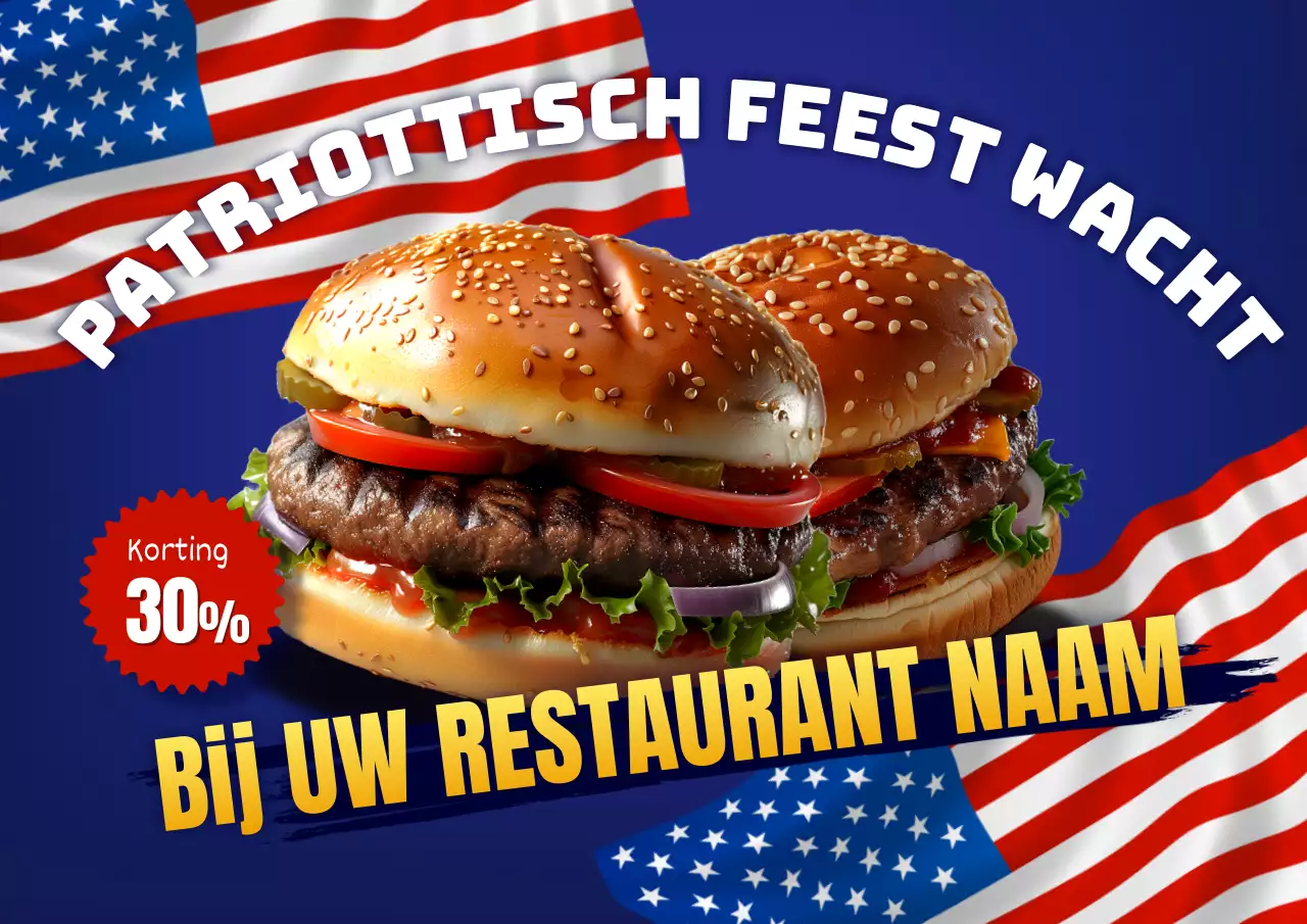 Promoot marineblauwe en rode Amerikaanse Onafhankelijkheidsdag-evenementen