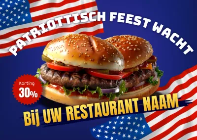 Promoot marineblauwe en rode Amerikaanse Onafhankelijkheidsdag-evenementen