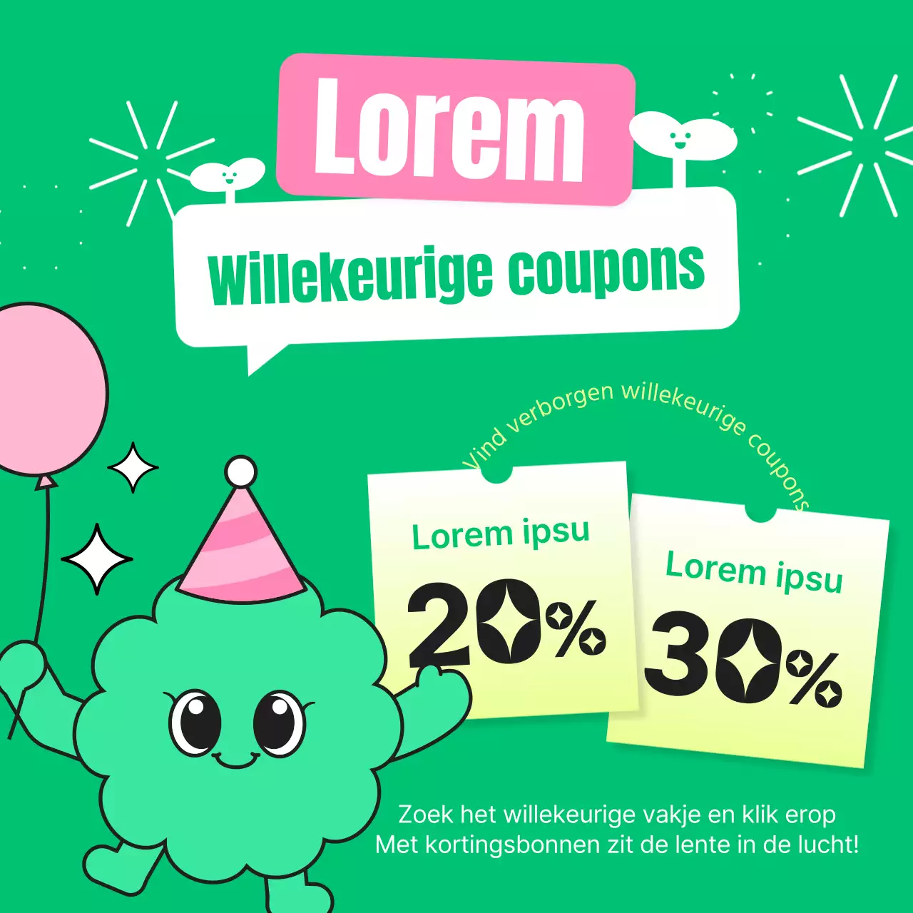 Promoot een mooie voorjaarsuitverkoop in chartreuse en roze