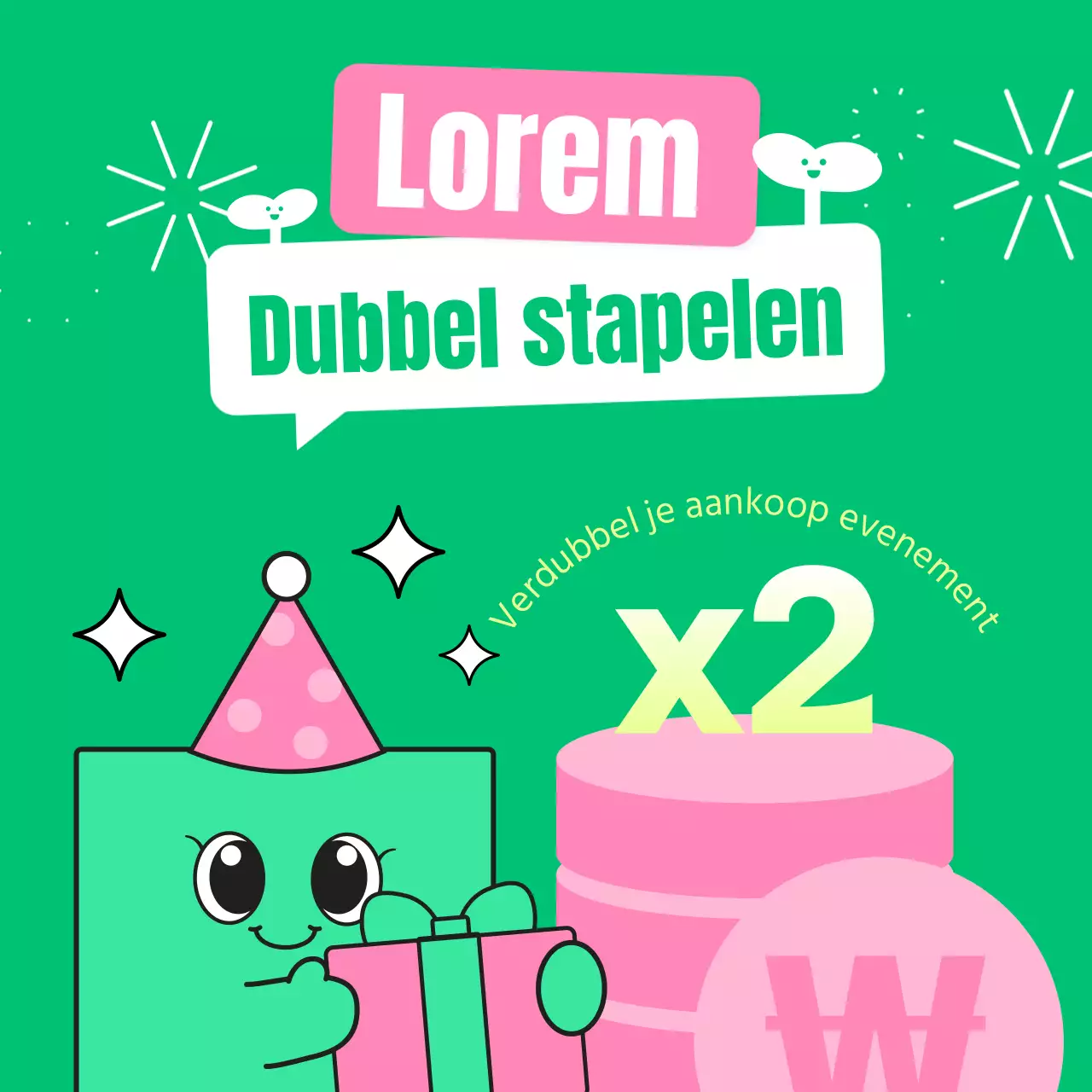 Promoot een mooie voorjaarsuitverkoop in chartreuse en roze