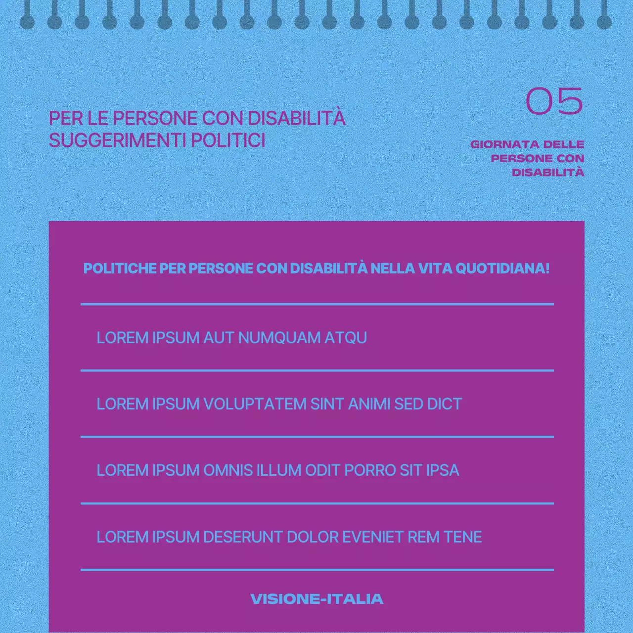 Posta geometrica per la Giornata della disabilità in rosa e giallo caldo