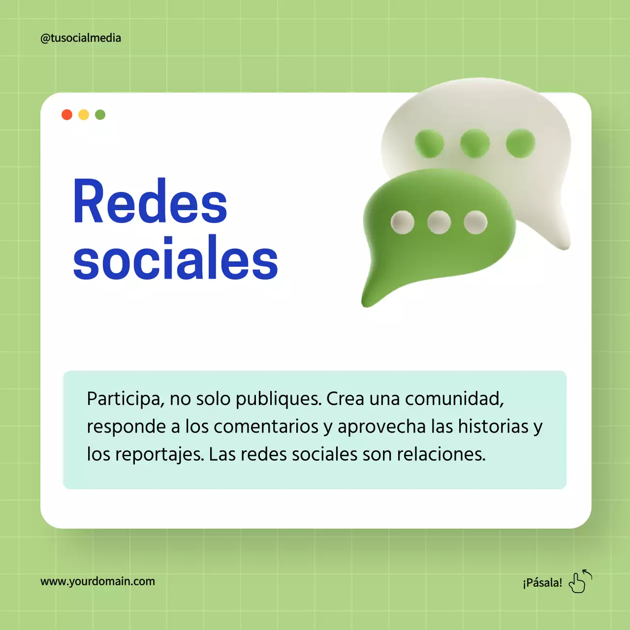 Verde y azul Consejos sencillos de marketing digital Guía Estrategia