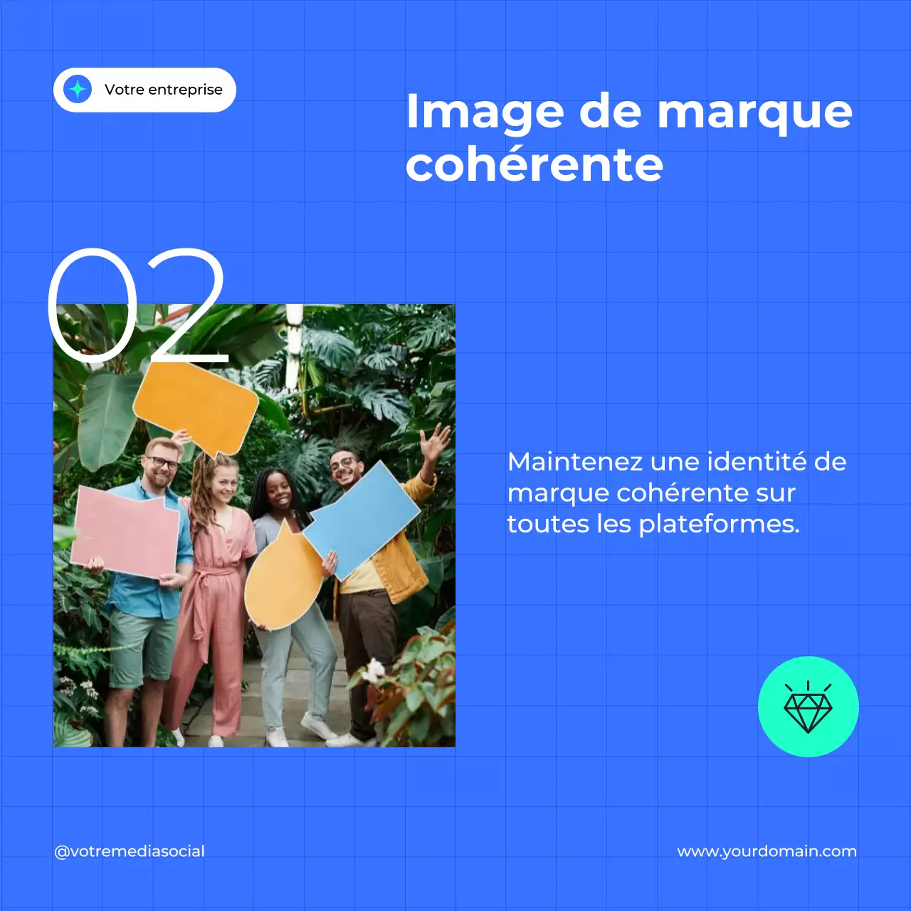 Bleu et blanc Guide de stratégie marketing efficace pour les médias sociaux