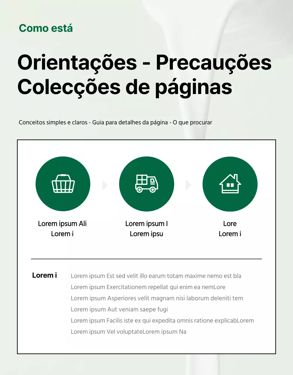 Promover uma página simples de controlo de cosméticos naturais a verde e branco