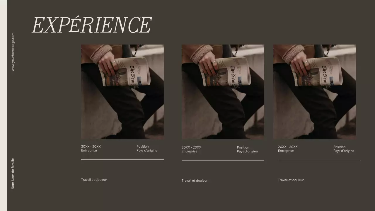 Matériel de portfolio créatif minimaliste beige et kaki