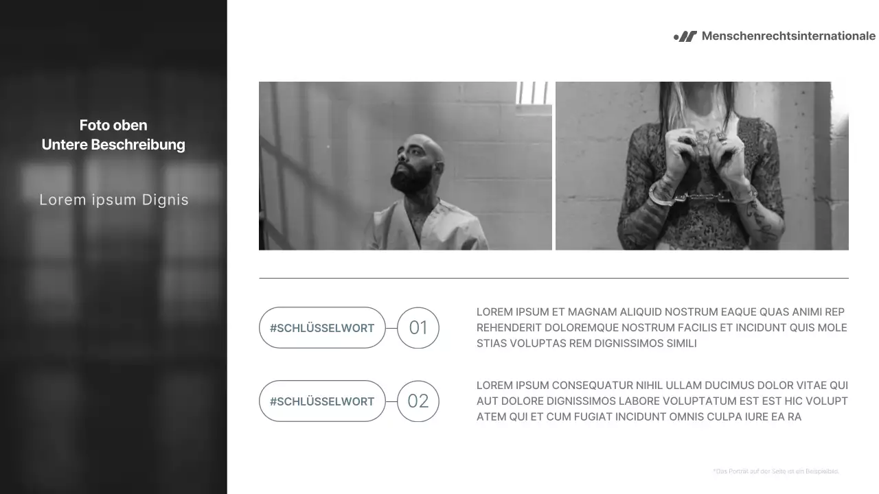 Schwarzer und weißer, einfacher, aber aussagekräftiger Bericht für NGOs