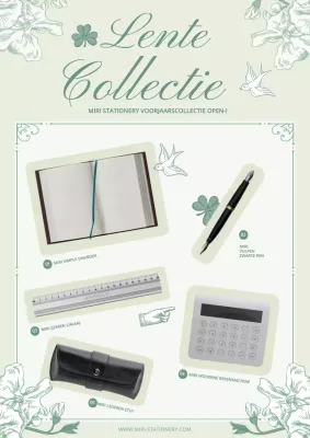 Promoot afgeprijsd vintage briefpapier in chartreuse en groen