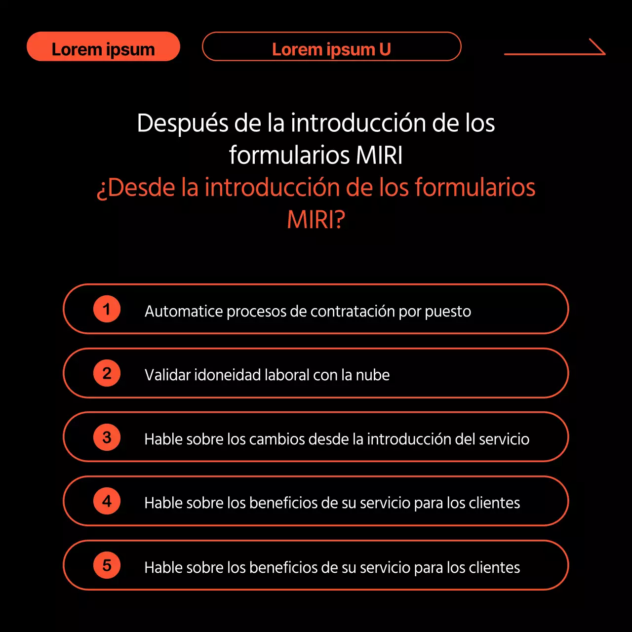 Promocione las historias de éxito de sus clientes en negro y naranja