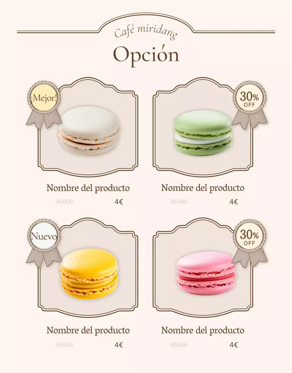 Promover una cafetería-panadería de concepto vintage en marfil y beige