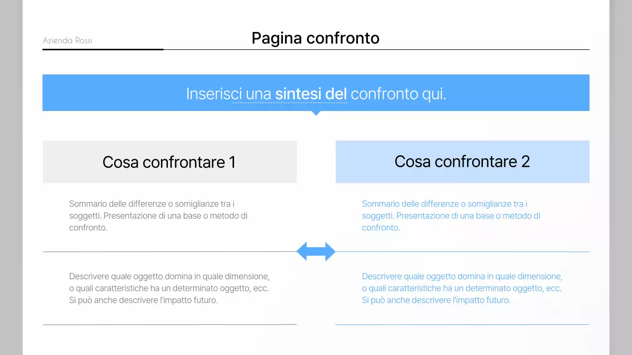 Una semplice relazione aziendale in blu e grigio