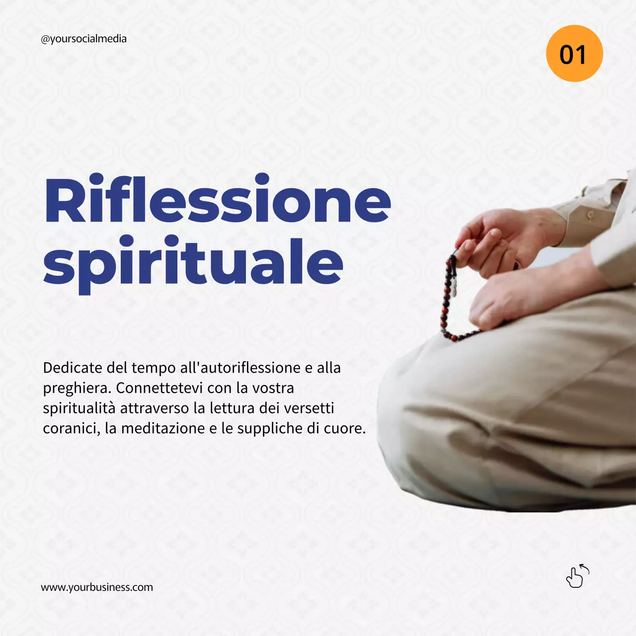 Guida al Ramadan semplice e arancione blu