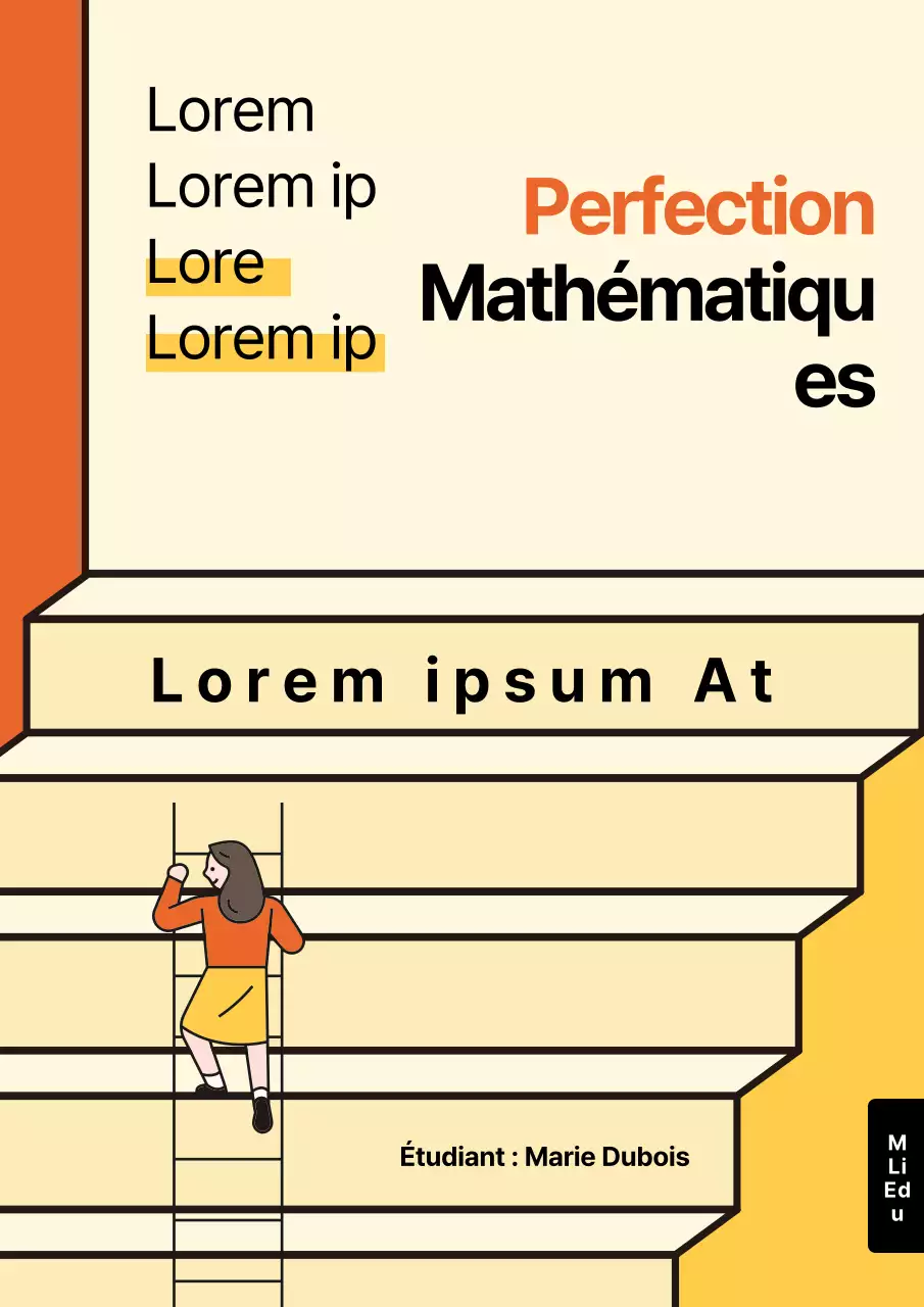 Couverture de livre de mathématiques jaune et orange