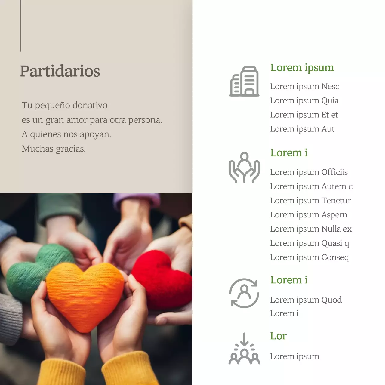 Promover el apadrinamiento de niños con minimalismo en blanco y marrón