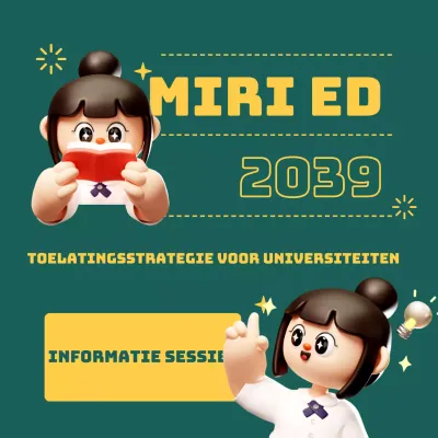 Een trendy gele en groene toelatingsbeurs promoten