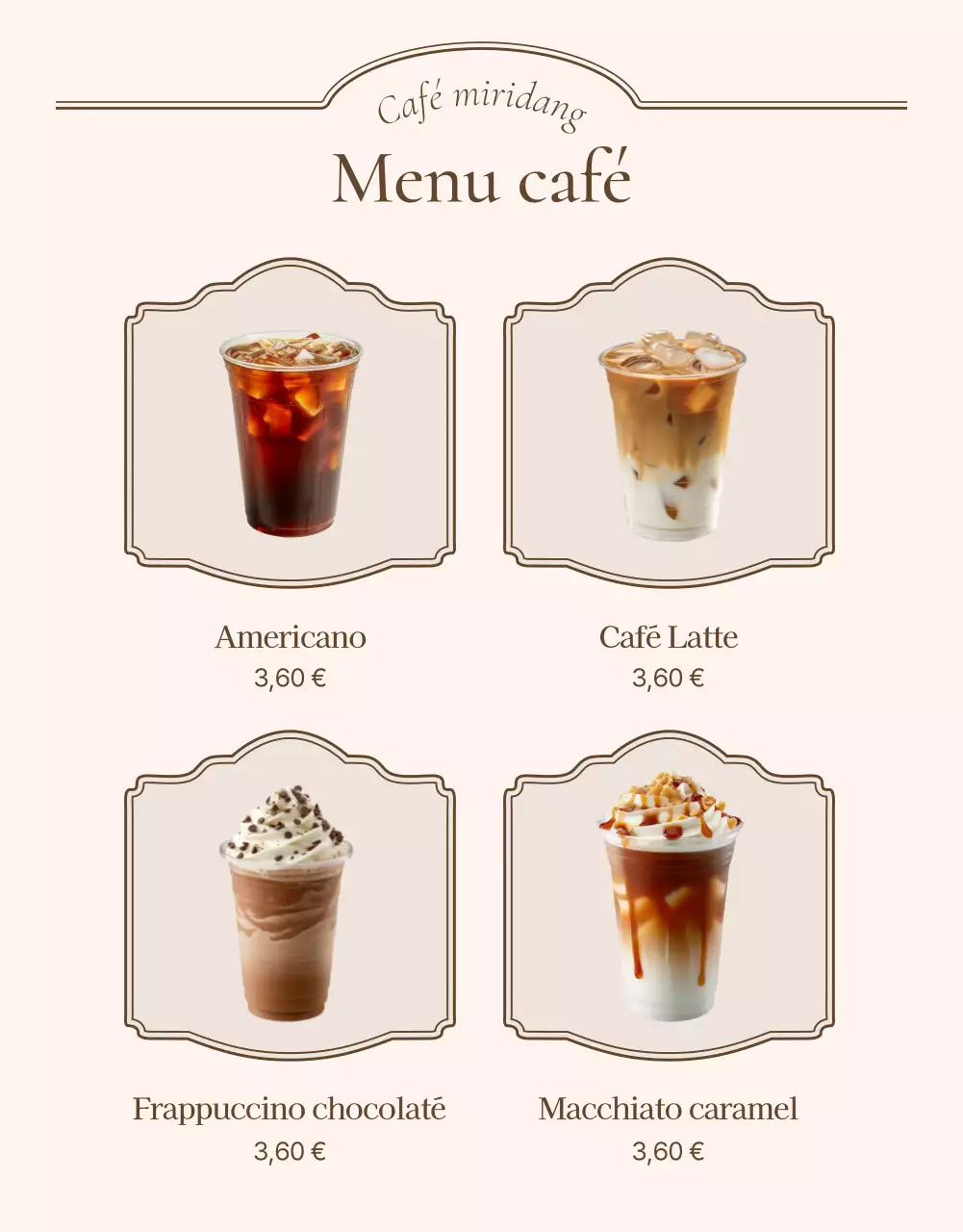 Promouvoir un concept de café-boulangerie vintage dans les tons ivoire et beige