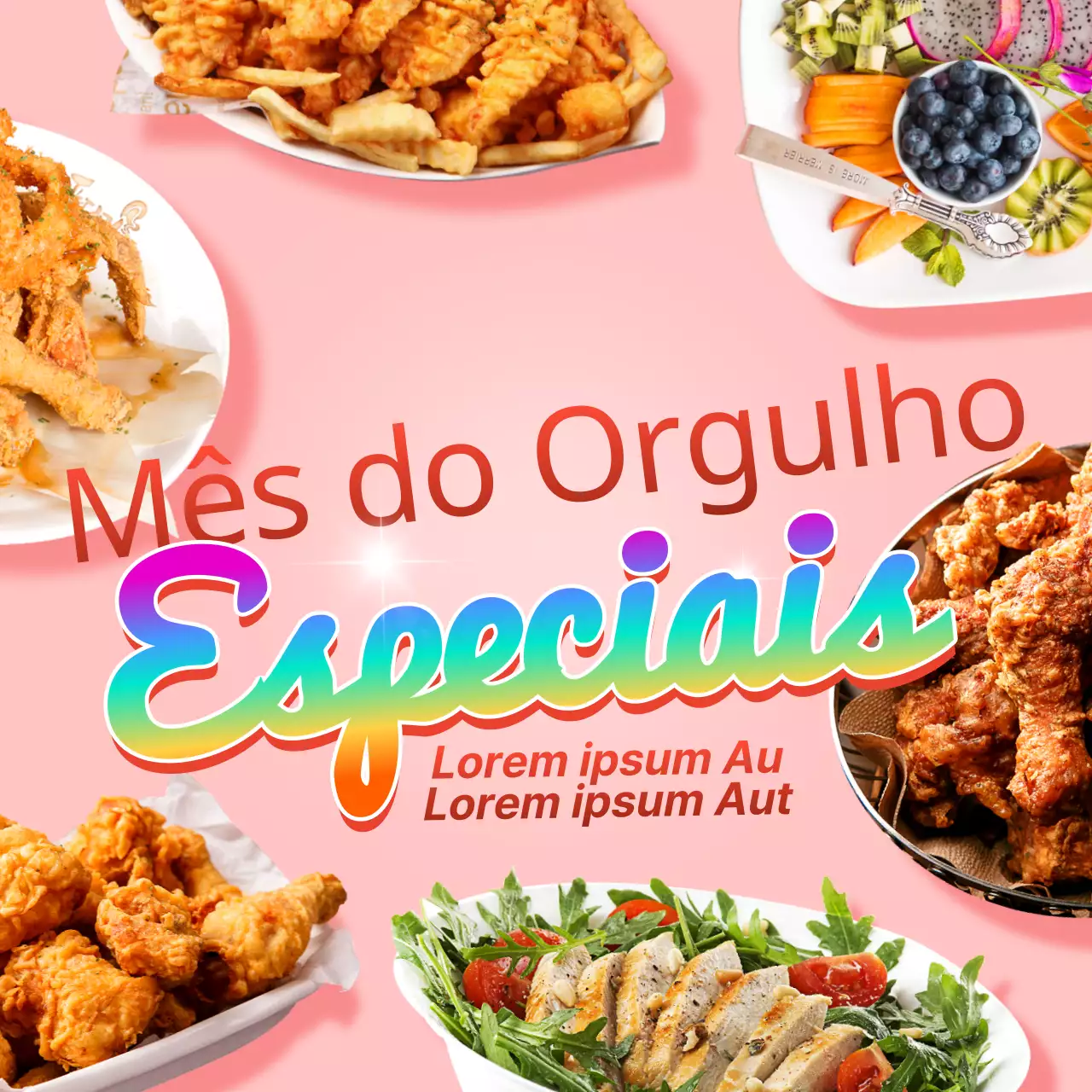 Promover um evento do Mês do Orgulho cor-de-rosa e retro