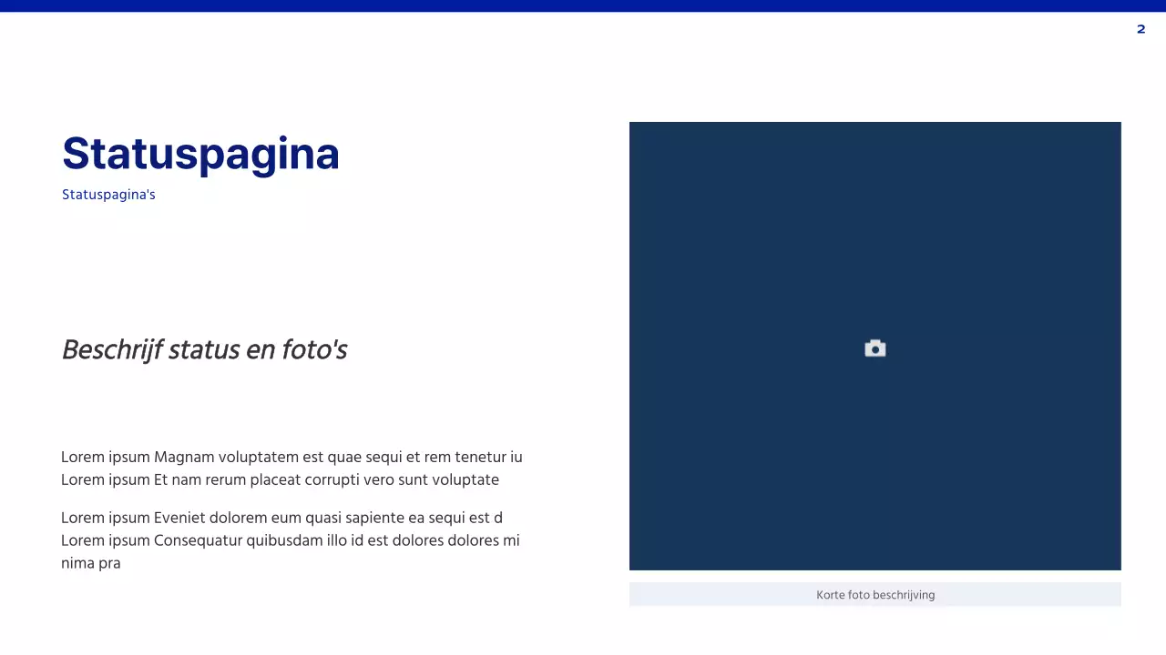 Een eenvoudig rapport in blauw en wit