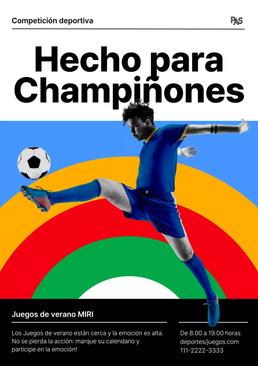 Promover InterHigh, una competición atlética nacional de secundaria moderna en rojo y azul.