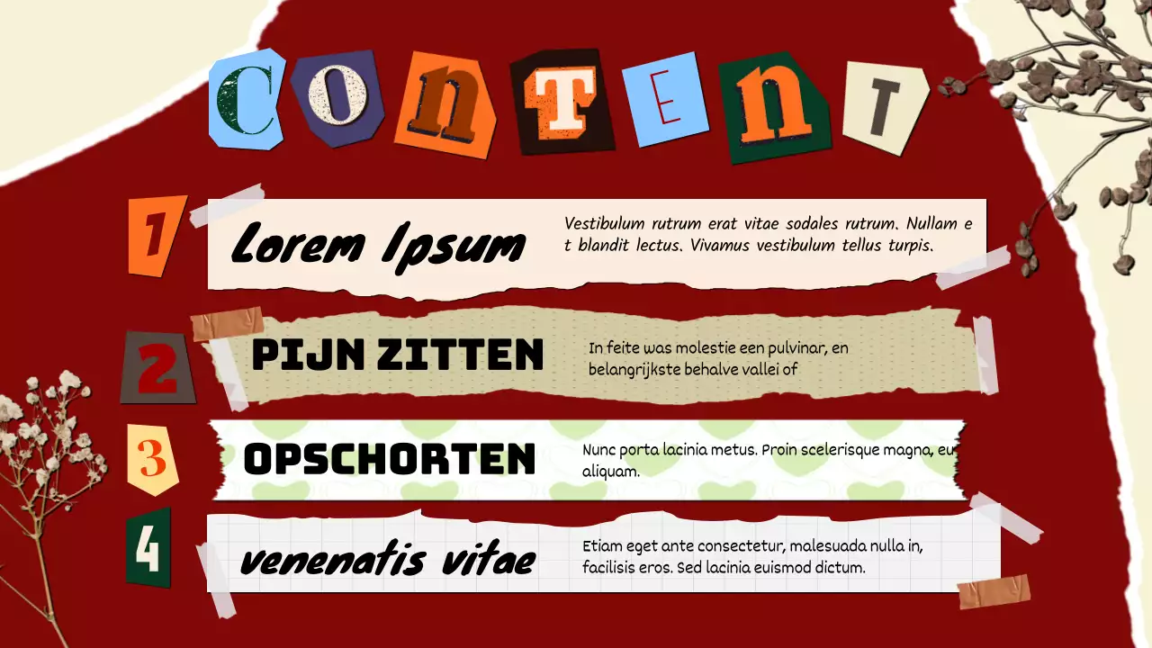 Groen en rood retro scrapbooking leermiddelen