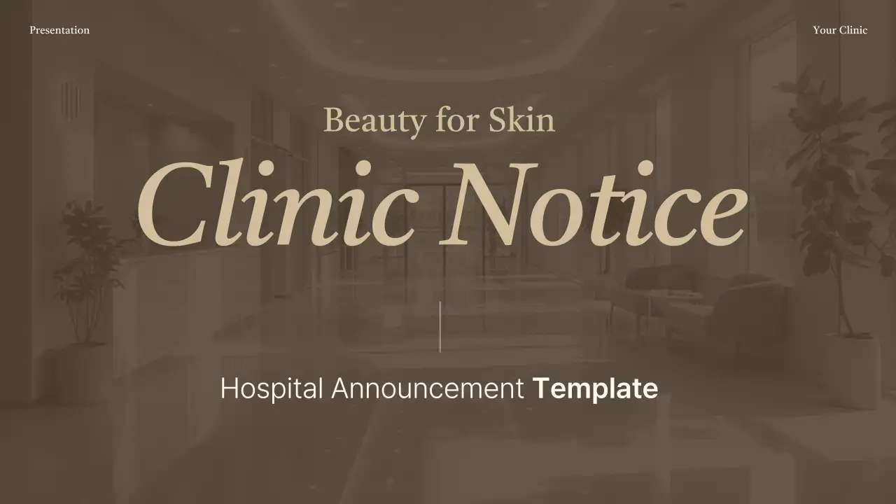Beige Professional Clinic Announcement Presentation