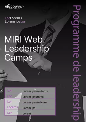 Une annonce simple en noir et blanc et en violet sur le programme de formation des employés