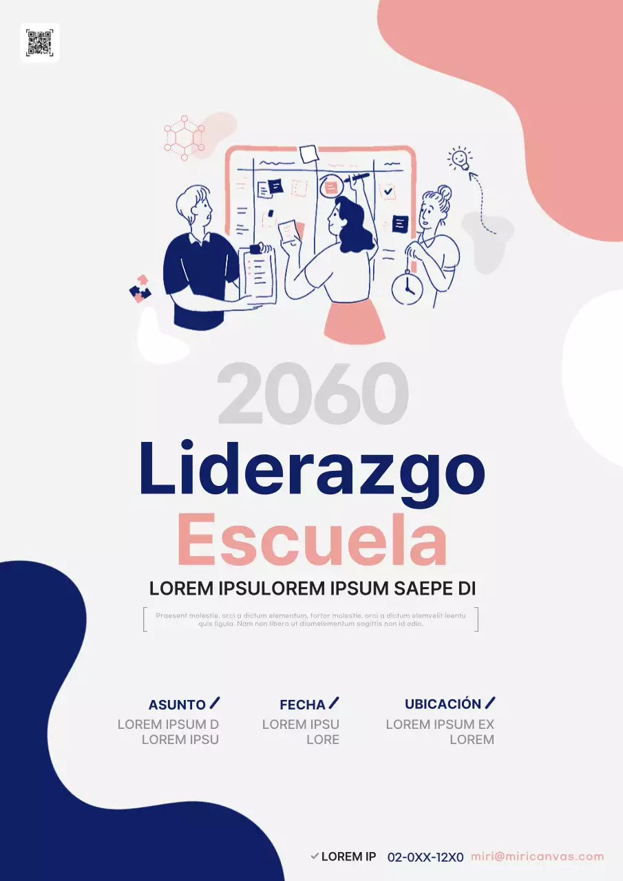 Promover un programa de liderazgo sencillo en rosa y azul marino