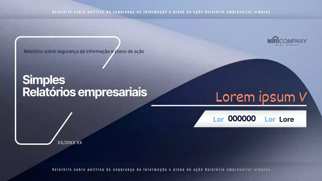 Um relatório empresarial simples em azul-marinho