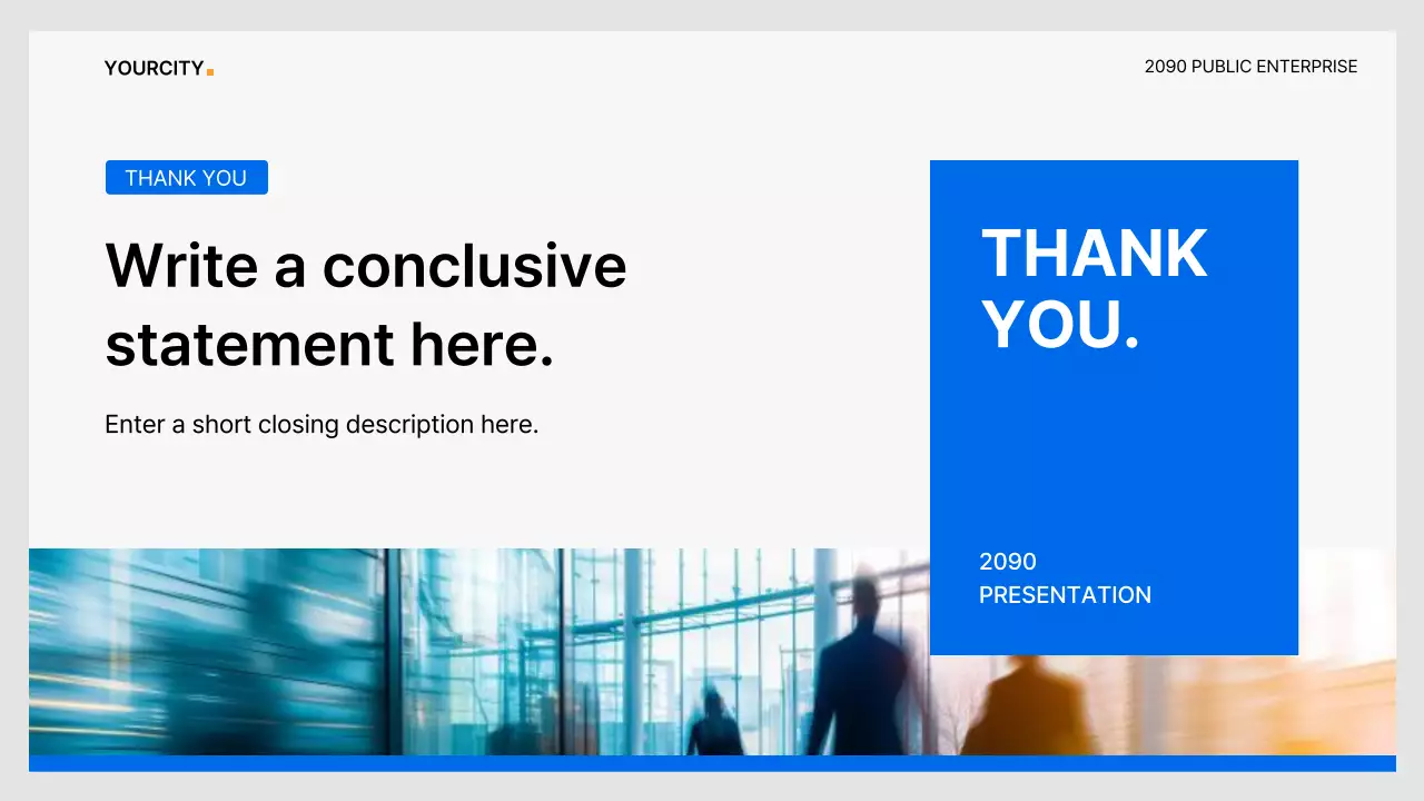 파랑과 회색의 심플한 공기업 보고서