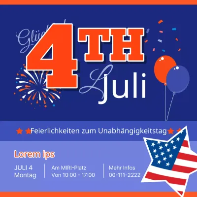 Werben Sie für den amerikanischen Unabhängigkeitstag mit einem modernen rot-blauen Touch